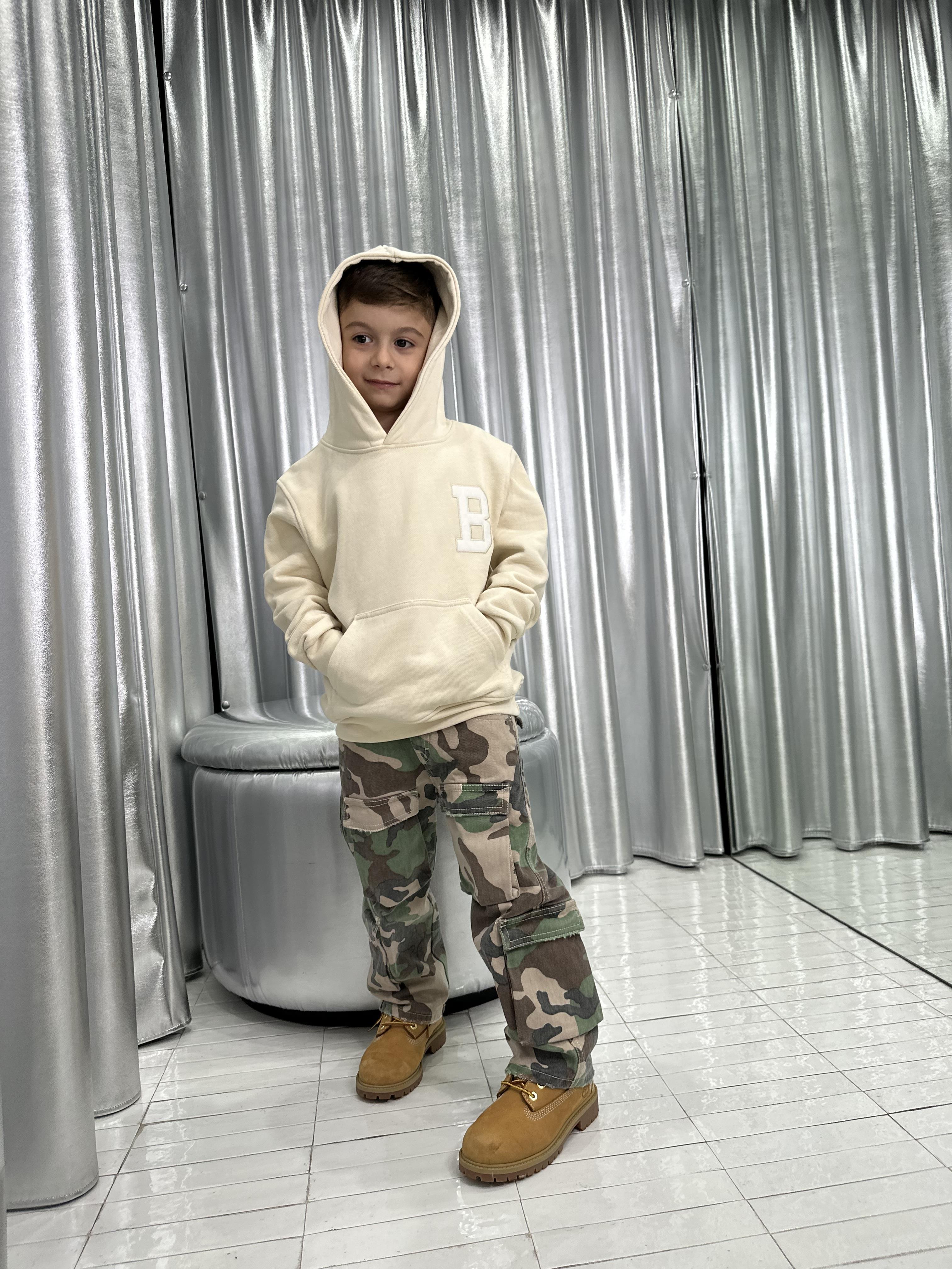 I'm Brianfelpa kids beige con cappuccio F3126 BEIGE I'M BRIAN 