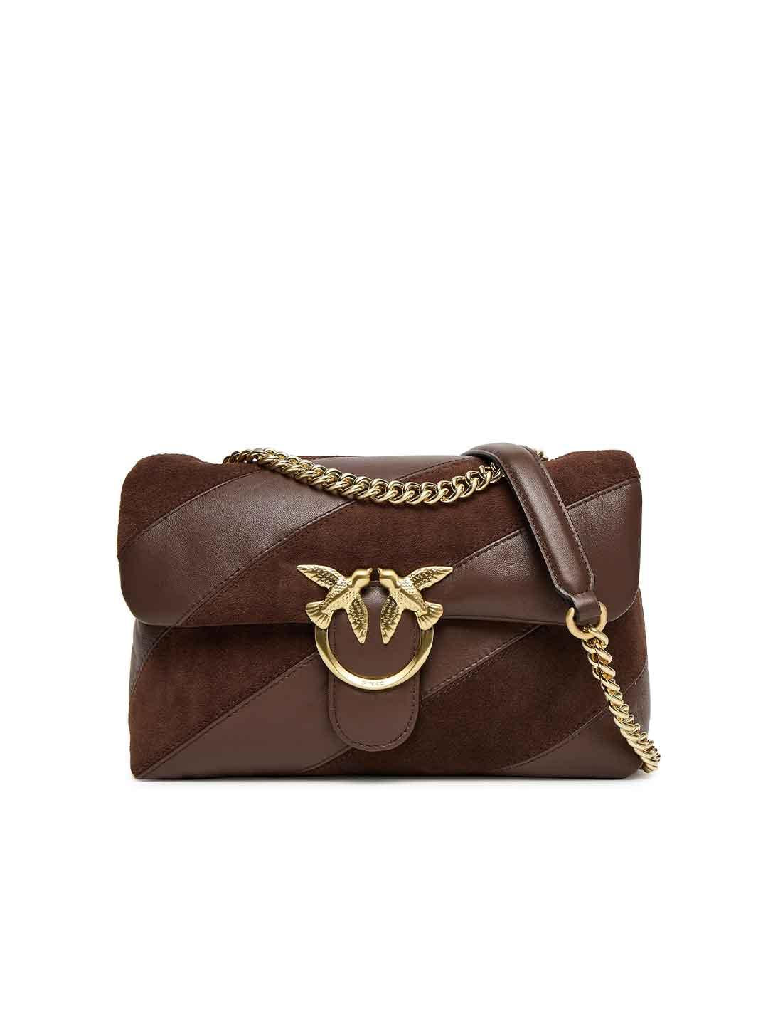 Pinko Love Puff Classic borsa marrone in suede 100038 A2JY MARRONE PINKO 
