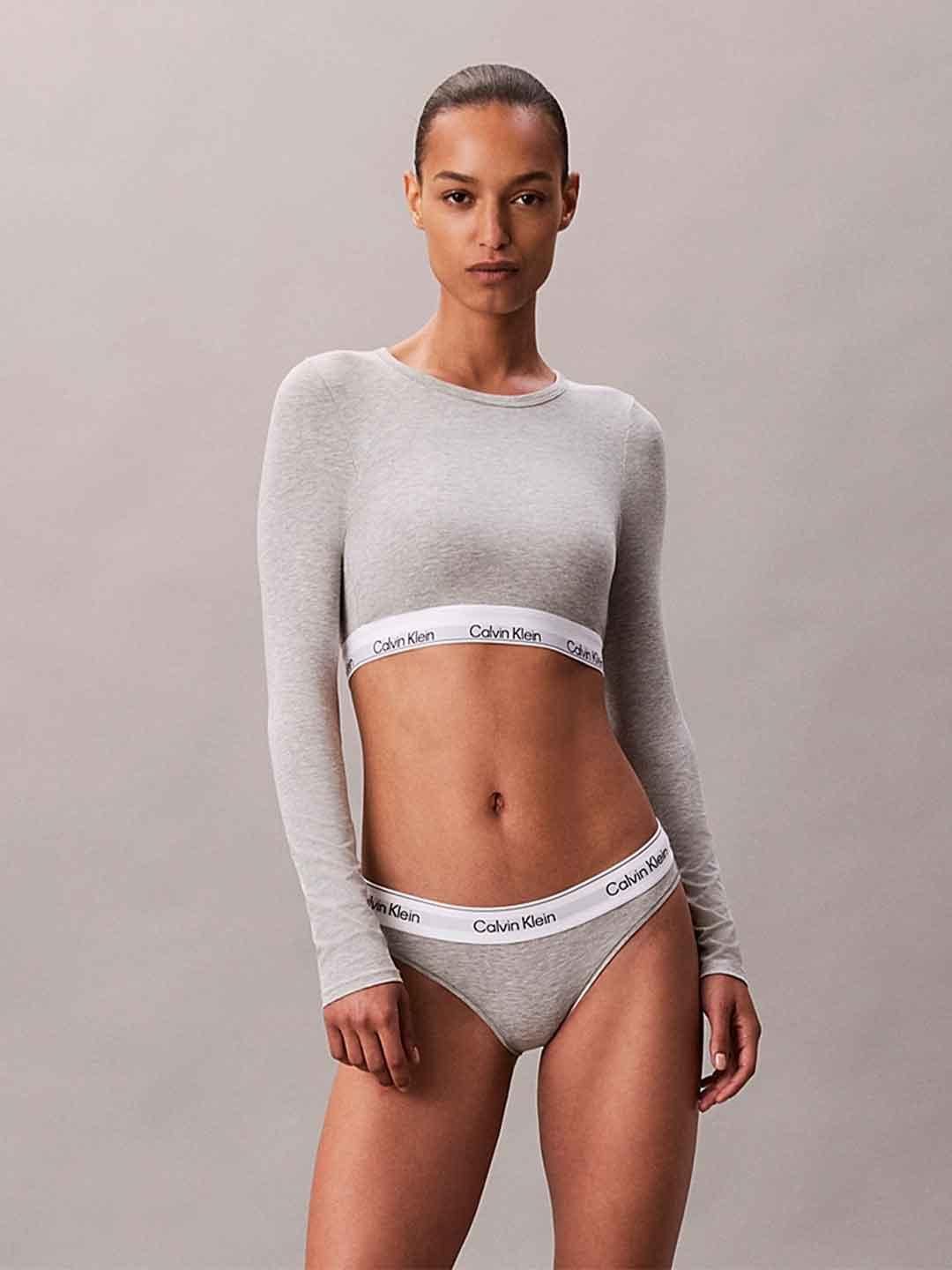 Calvin Klein maglia grigio crop LV00QF8600-P7A GRIGIO CALVIN KLEIN 