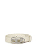 Diesel cintura panna in pelle con strass