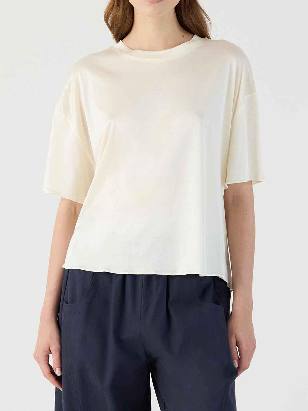 Eleh t-shirt panna in raso SS260191 PANNA ELEH 