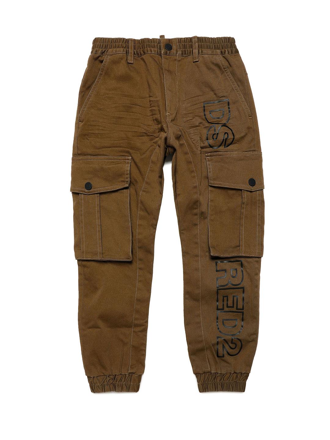 Dsquared 2 cargo kids marrone logato lungo la gamba DQ1747 D0093 MARRONE DSQUARED 2 