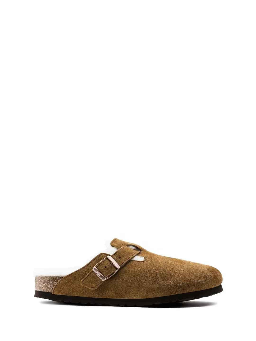 Birkenstock Boston sabot cuoio con pelliccia 1001141 CUOIO BIRKENSTOCK 