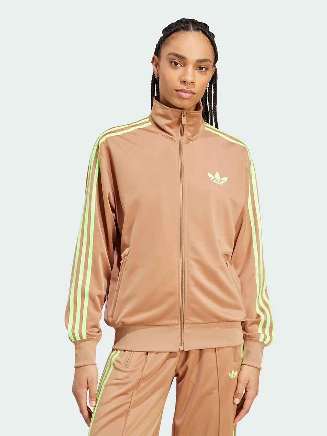 Adidas Adicolor felpa beige con zip JW1249 BEIGE ADIDAS 