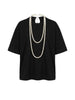 Eleh t-shirt nero con perle