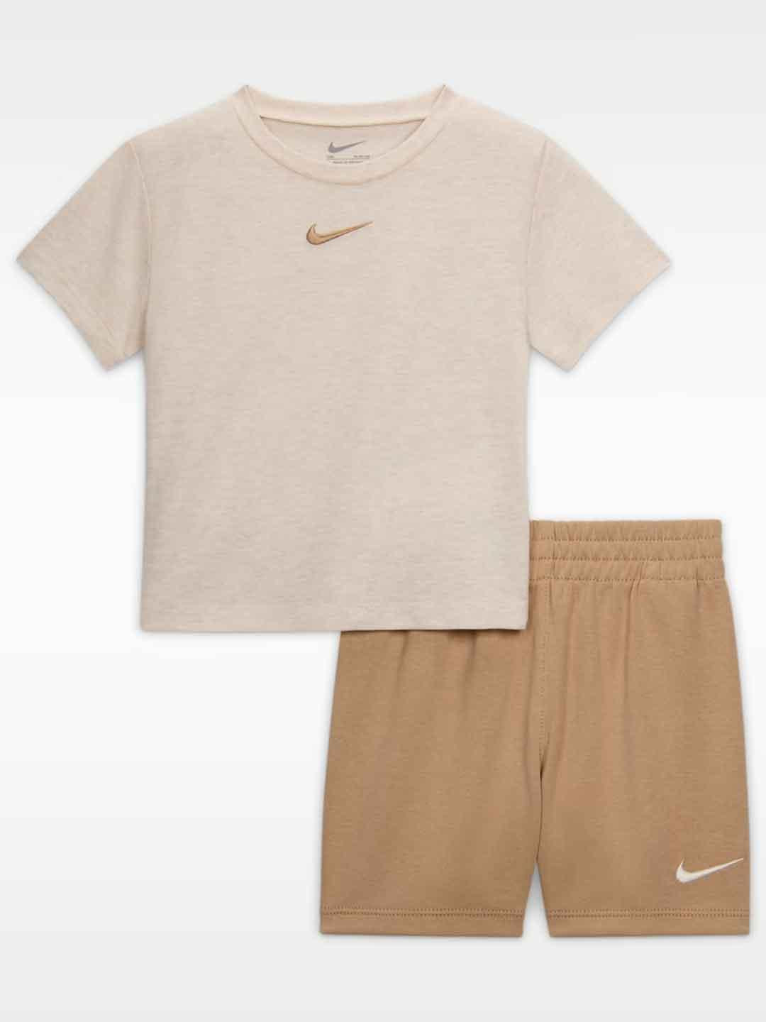 Nike coordinato kids beige con logo oro 2-7 anni 86P028 X0L BEIGE NIKE 