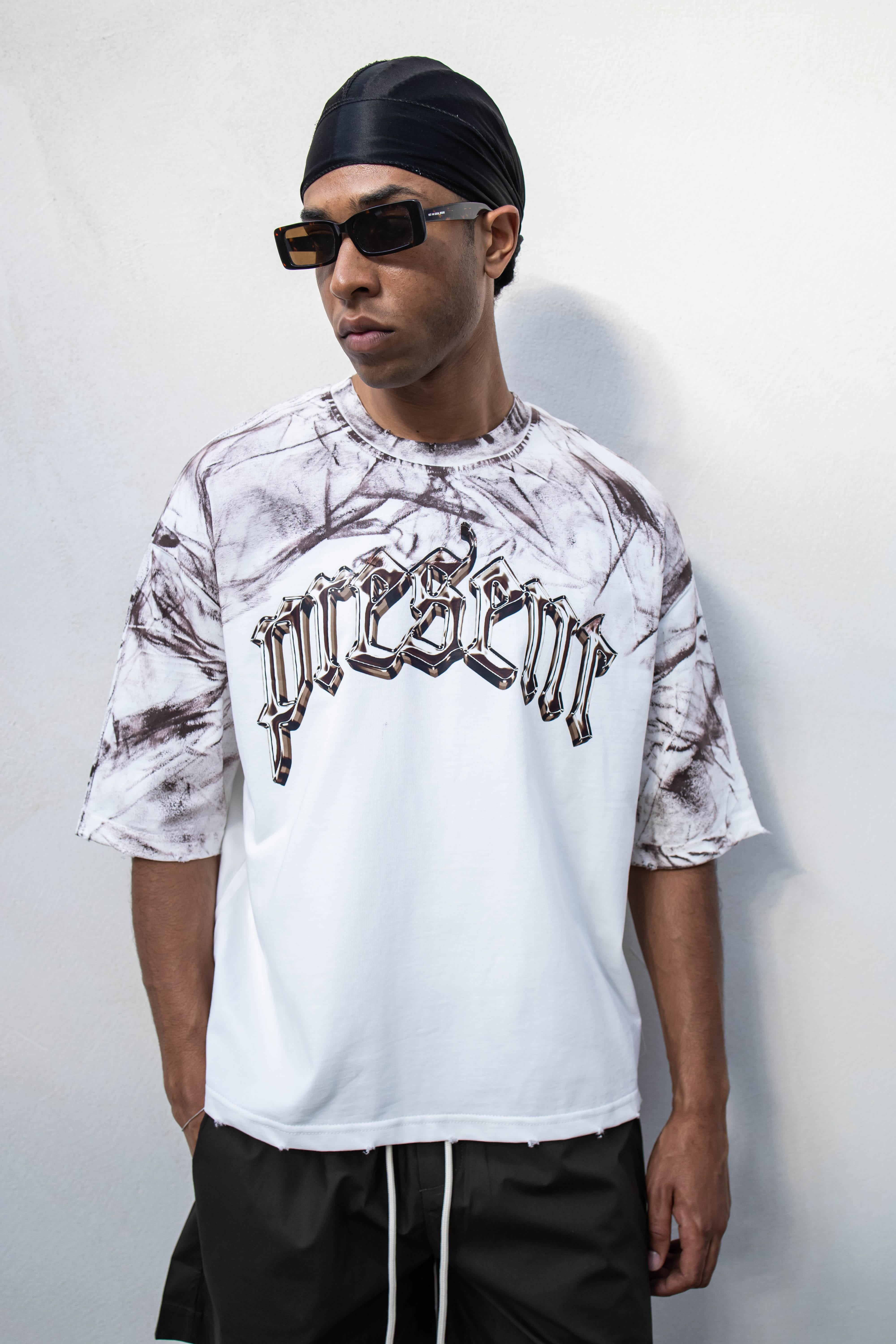 Present Day t-shirt bianco con grafica PDP053 BIANCO PRESENT DAY 