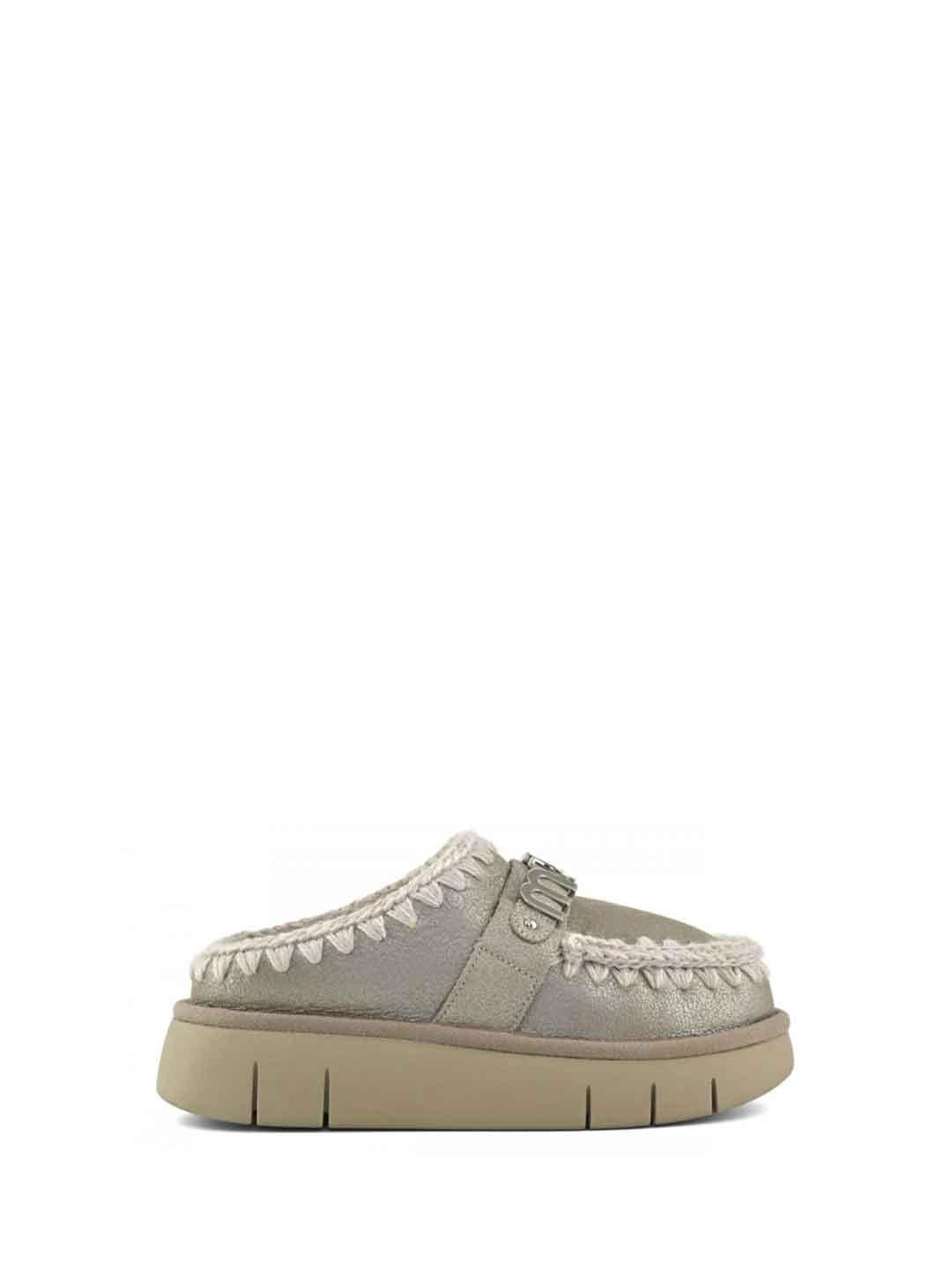 Mou Bounce Clog Special sabot argento con logo FW531001B ARGENTO MOU 
