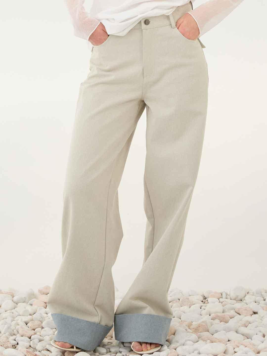 Eleh jeans panna con risvolto SS260038 PANNA ELEH 