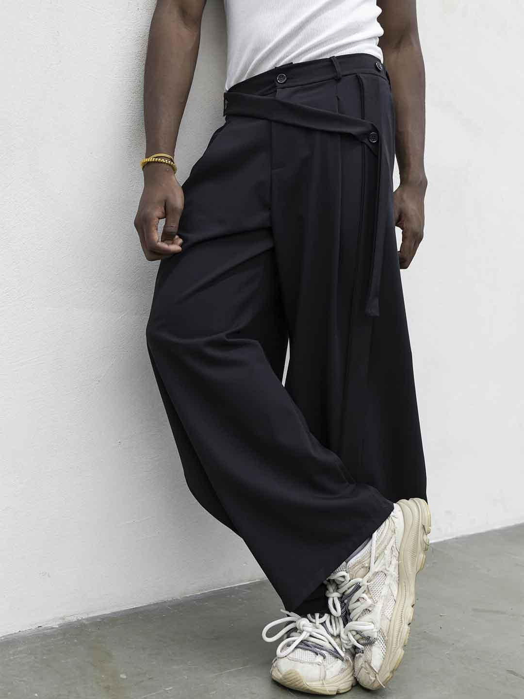 Present Day pantalone nero con cintura PRS029 NERO PRESENT DAY 