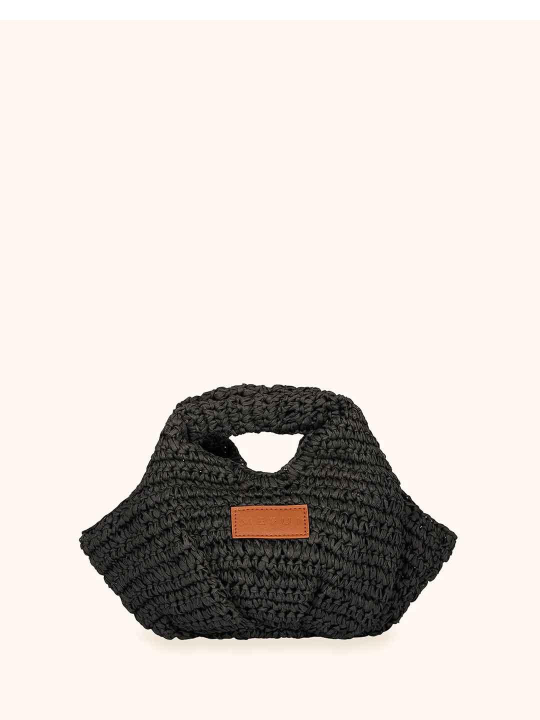 Me Fui borsa nero in rafia MA26-SW0065BK NERO ME FUI 