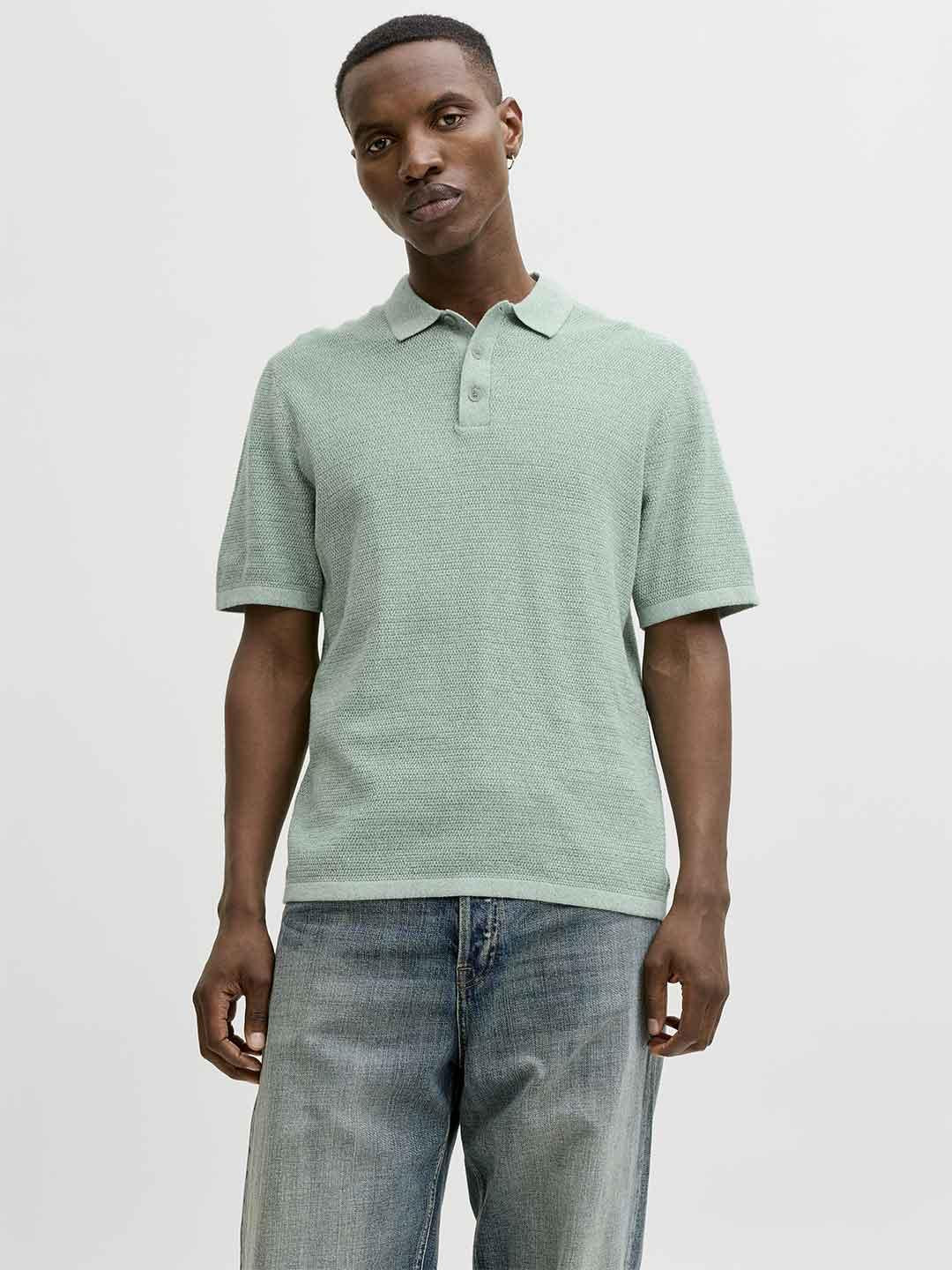 Jack & Jones polo verde con bottoni 12268281 VERDE JACK & JONES 