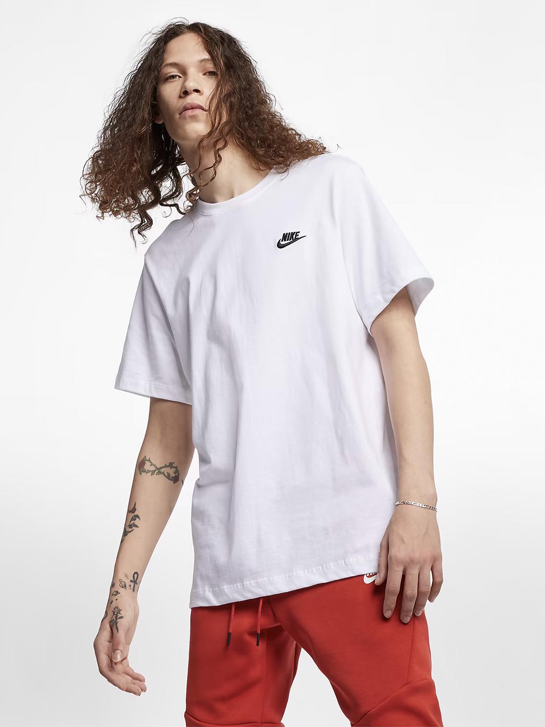 Nike t-shirt bianco con logo nero AR4997-101 BIANCO NIKE