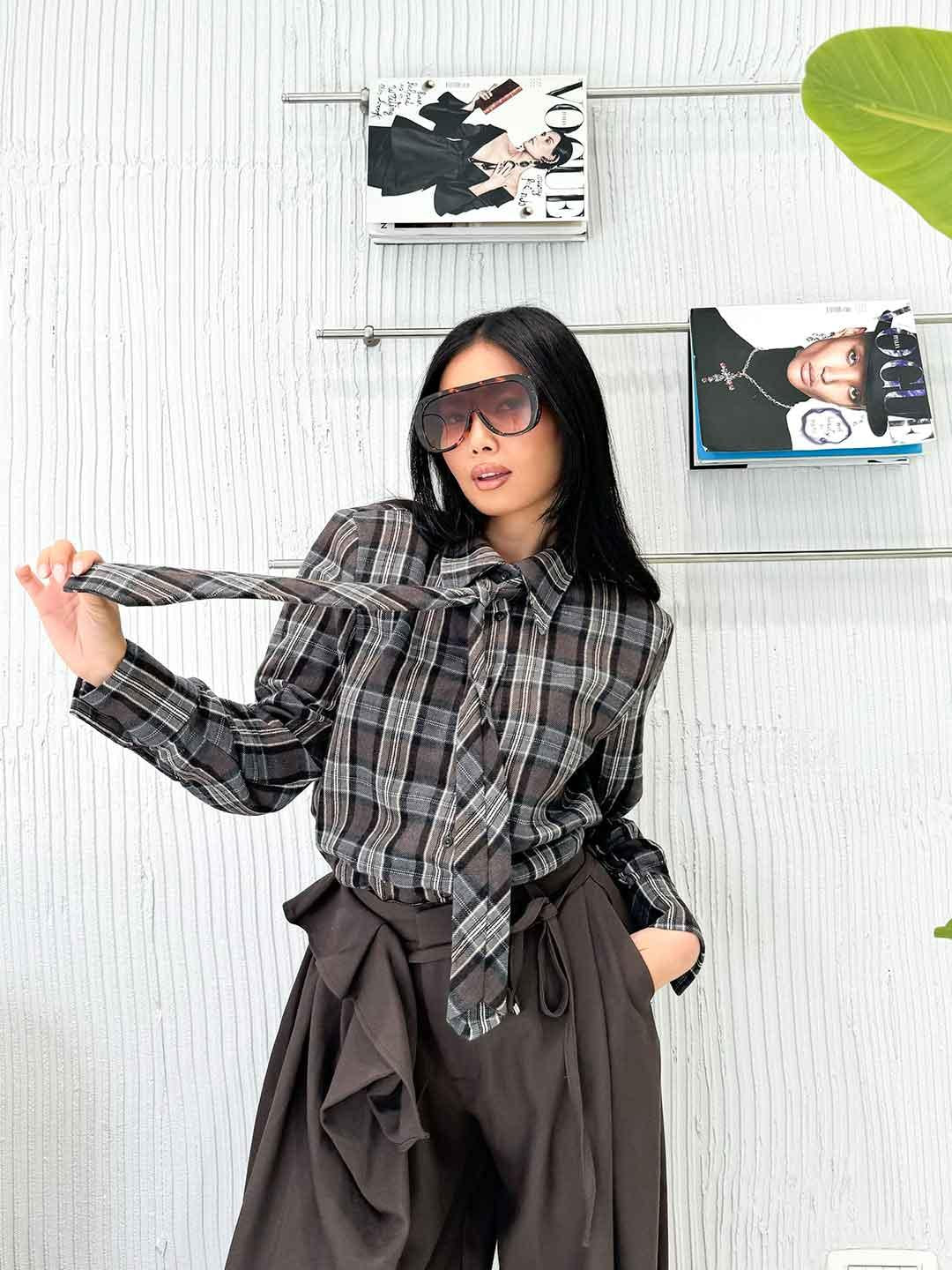 Tensione In camicia marrone con cravatta SR1092 MARRONE TENSIONE IN 