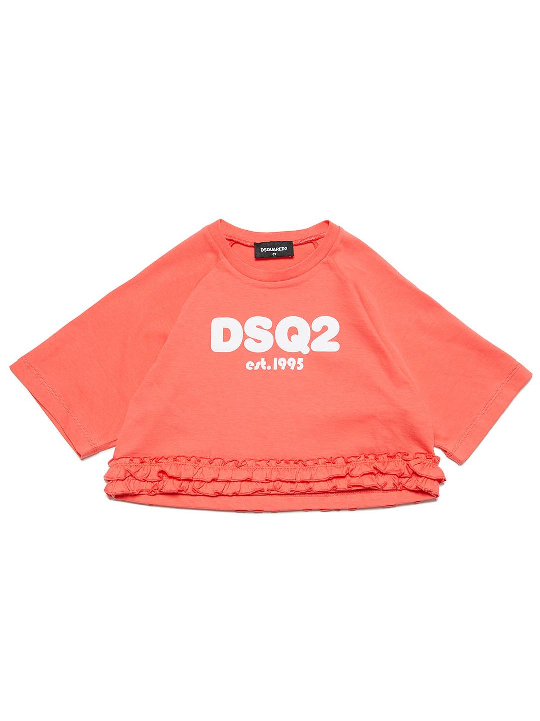 Dsquared 2 t-shirt kids corallo crop DQ2108 D004G CORALLO DSQUARED 2 