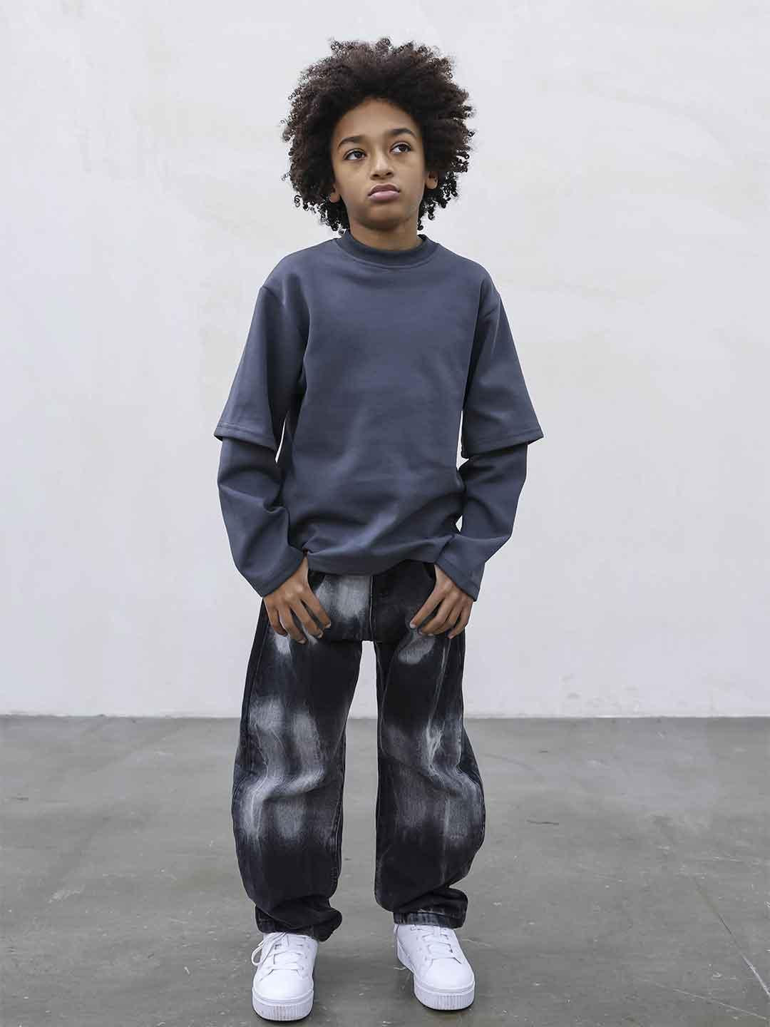 Present Day t-shirt kids grigio manica lunga PRB005 GRIGIO PRESENT DAY 