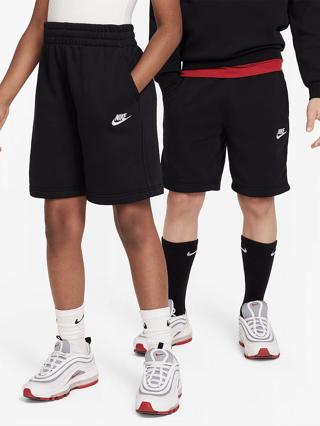 Nike bermuda kids nero con logo bianco FD3015-010 NERO NIKE 