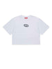 Diesel Tixan t-shirt bianco crop con logo centrale