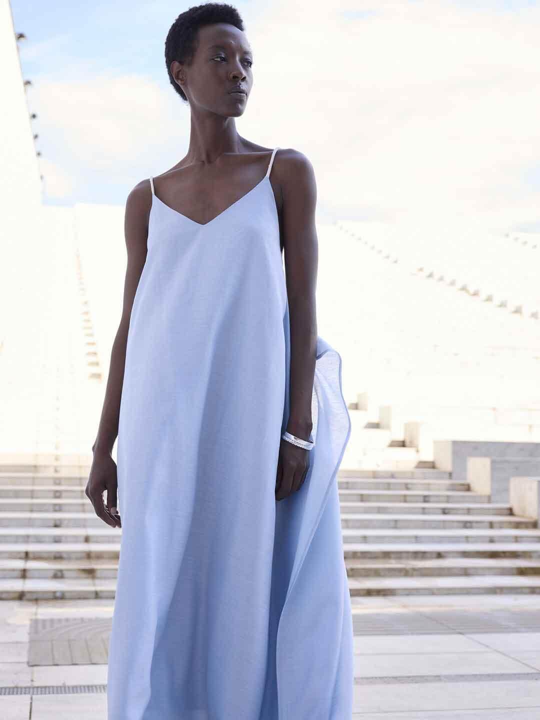 Eleh abito celeste con scollo sul retro SS260364 CELESTE ELEH 