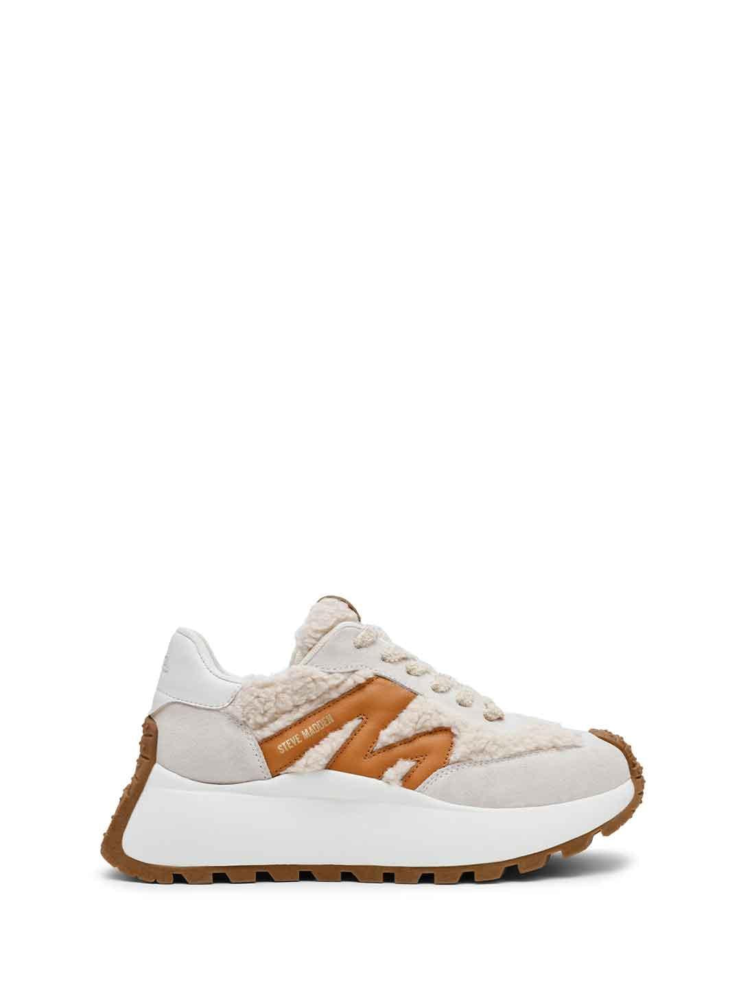 Steve Madden Supercampo-F snakers beige con pelliccia SUPERCAMPO-F BEIGE STEVE MADDEN 