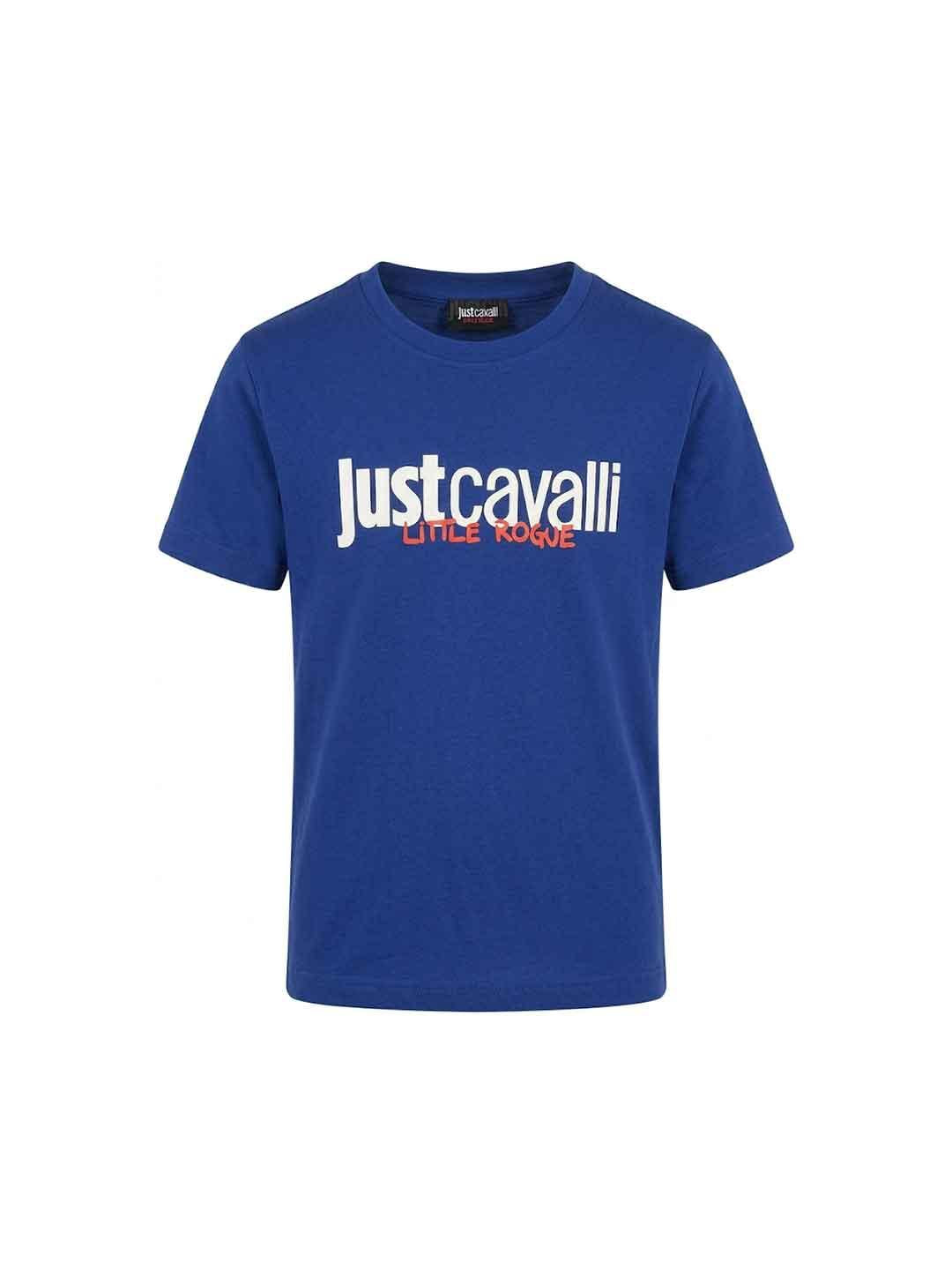 Just Cavalli t-shirt blu con grafica bianco 2-6 anni 26047 BLU JUST CAVALLI 
