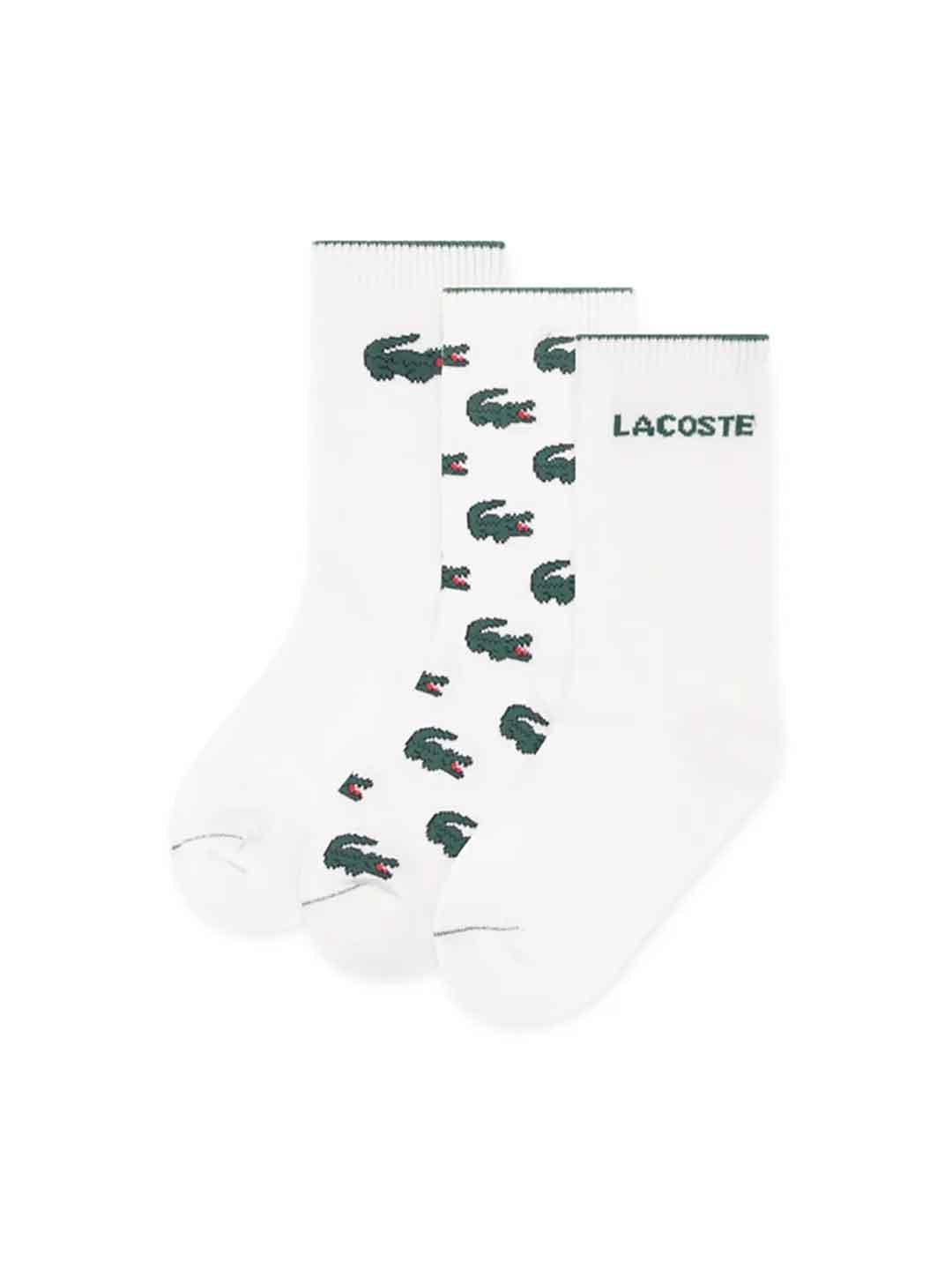 Lacoste calzini kids bianco multilogo B46502 W8L BIANCO LACOSTE 