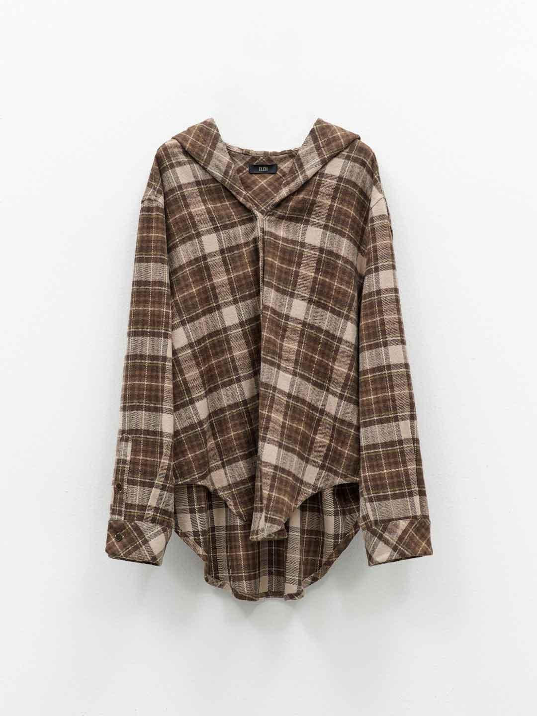 Eleh camicia marrone con cappuccio 0141 MARRONE ELEH 