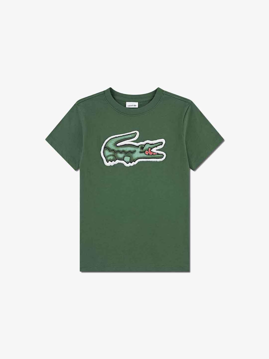 Lacoste t-shirt kids verde logo grande 8-16 anni 947072 F9W VERDE LACOSTE 