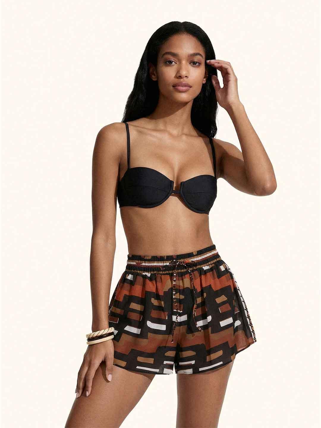 Me Fui shorts a fantasia azteco MF26-SW0417X21 FANTASIA ME FUI 