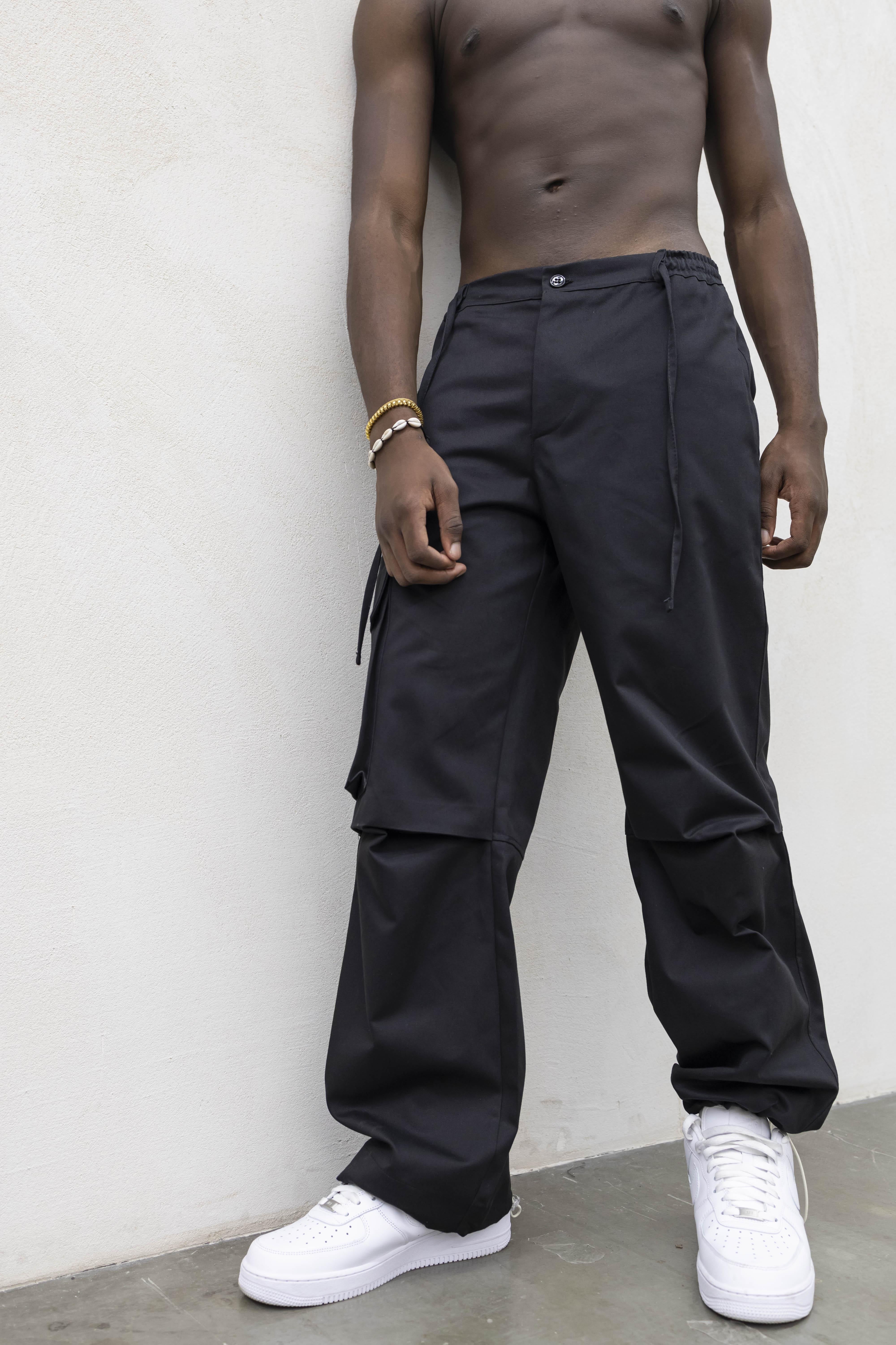 Present Day pantalone nero cargo PRS001 NERO PRESENT DAY 