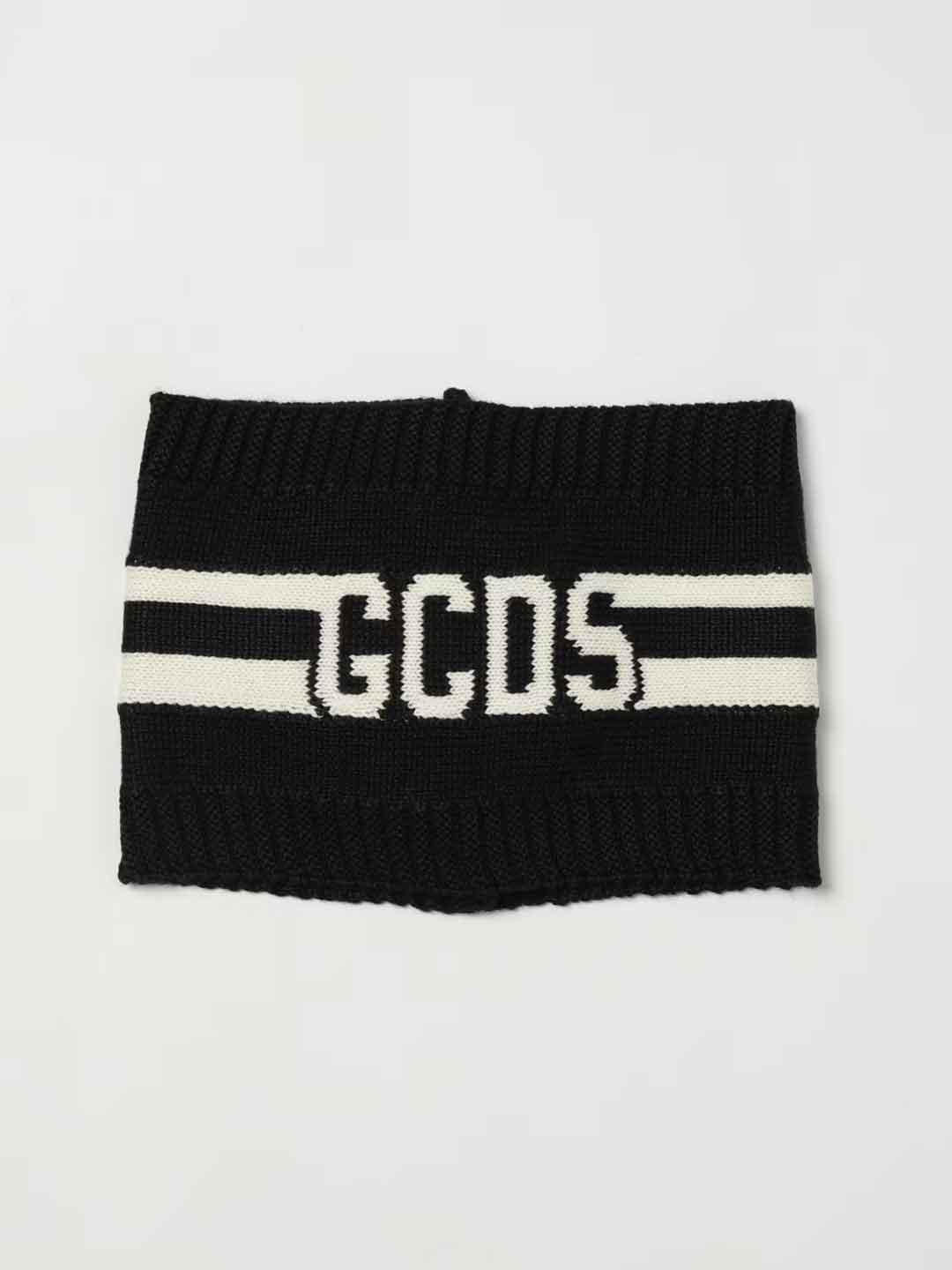 GCDS sciarpa kids nero in lana B2JU5819AL9 NERO GCDS 