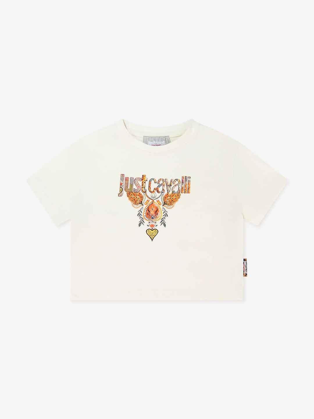 Just Cavalli t-shirt kids bianco con logo 26114 BIANCO JUST CAVALLI 