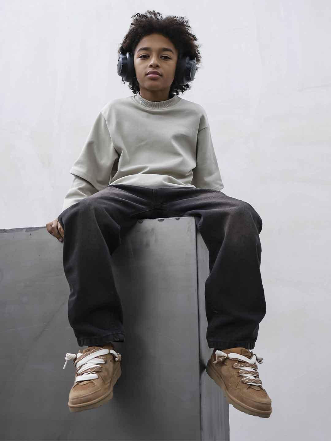 Present Day t-shirt kids beige manica lunga PRB005 BEIGE PRESENT DAY 