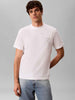 Calvin Klein t-shirt bianco a coste con logo cucito