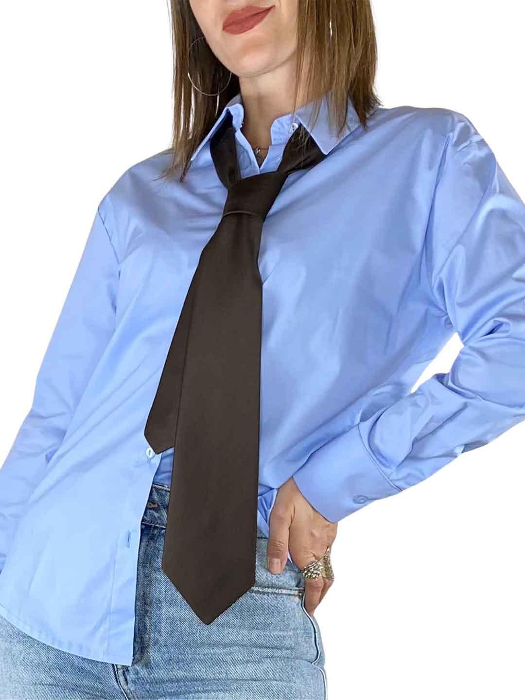Tensione In camicia azzurro con cravatta nero 26C809 AZZURRO TENSIONE IN 