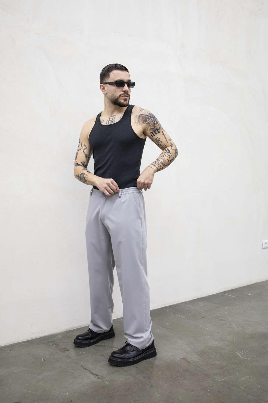 Tokyo pantalone grigio fondo ampio TKN001 GRIGIO TOKYO 