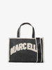 Marc Ellis Buby Cloth S borsa grigio con scritta teddy