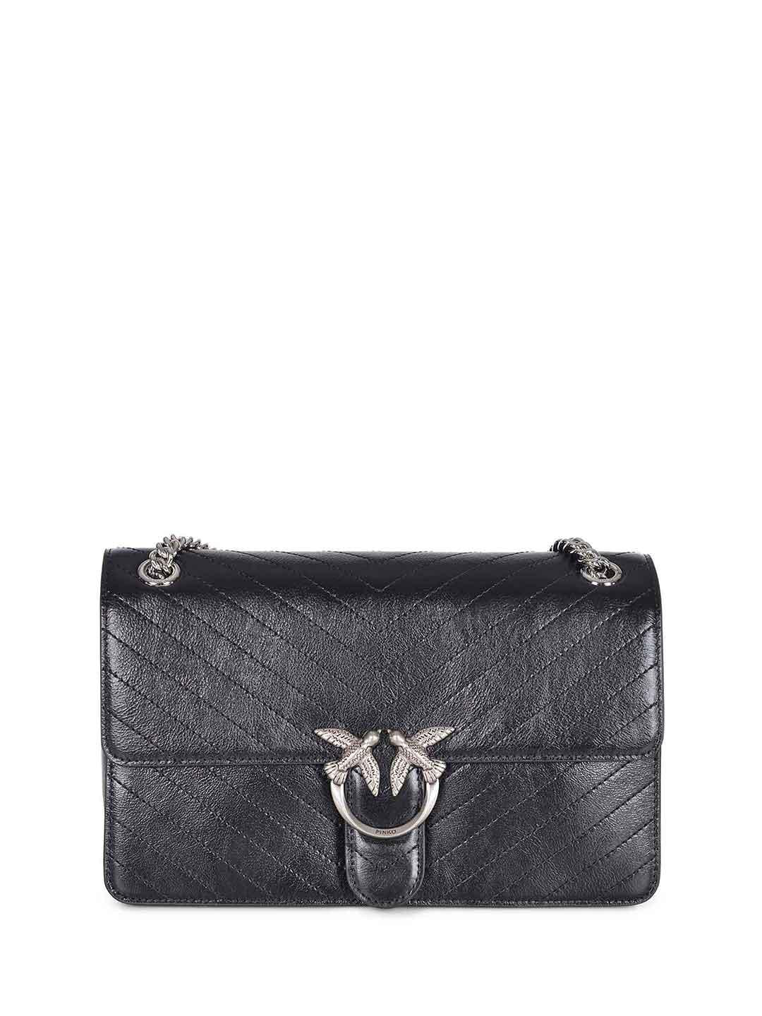 Pinko Love One Light Classic borsa nero e argento 106174 A2JC NERO PINKO 