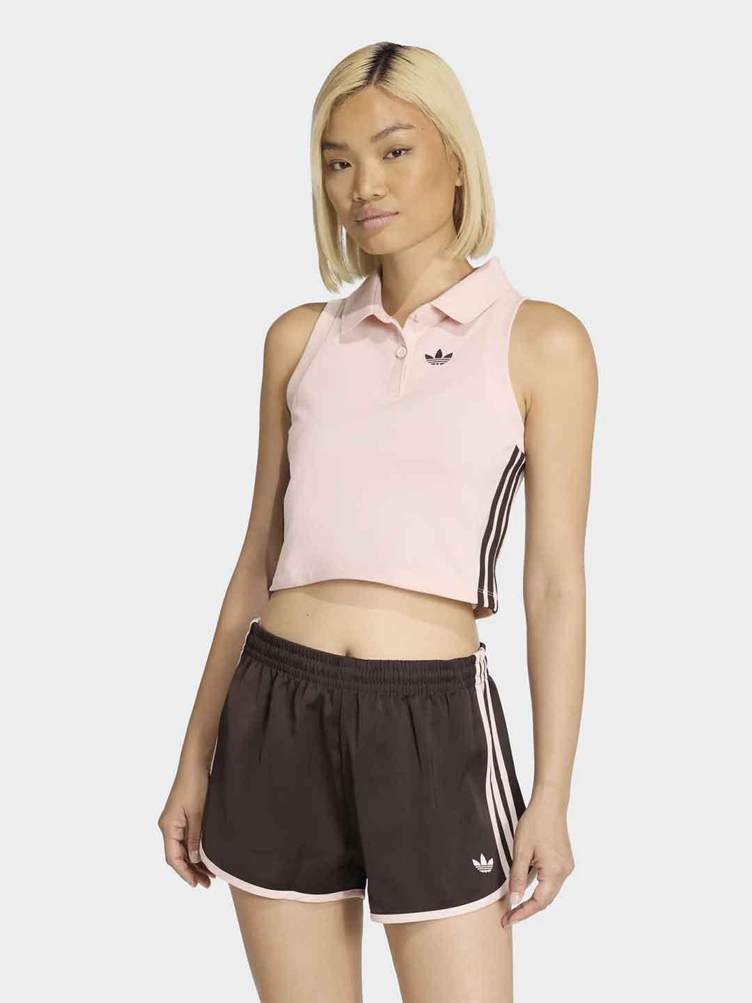 Adidas polo rosa con bande nere KD3703 ROSA ADIDAS 