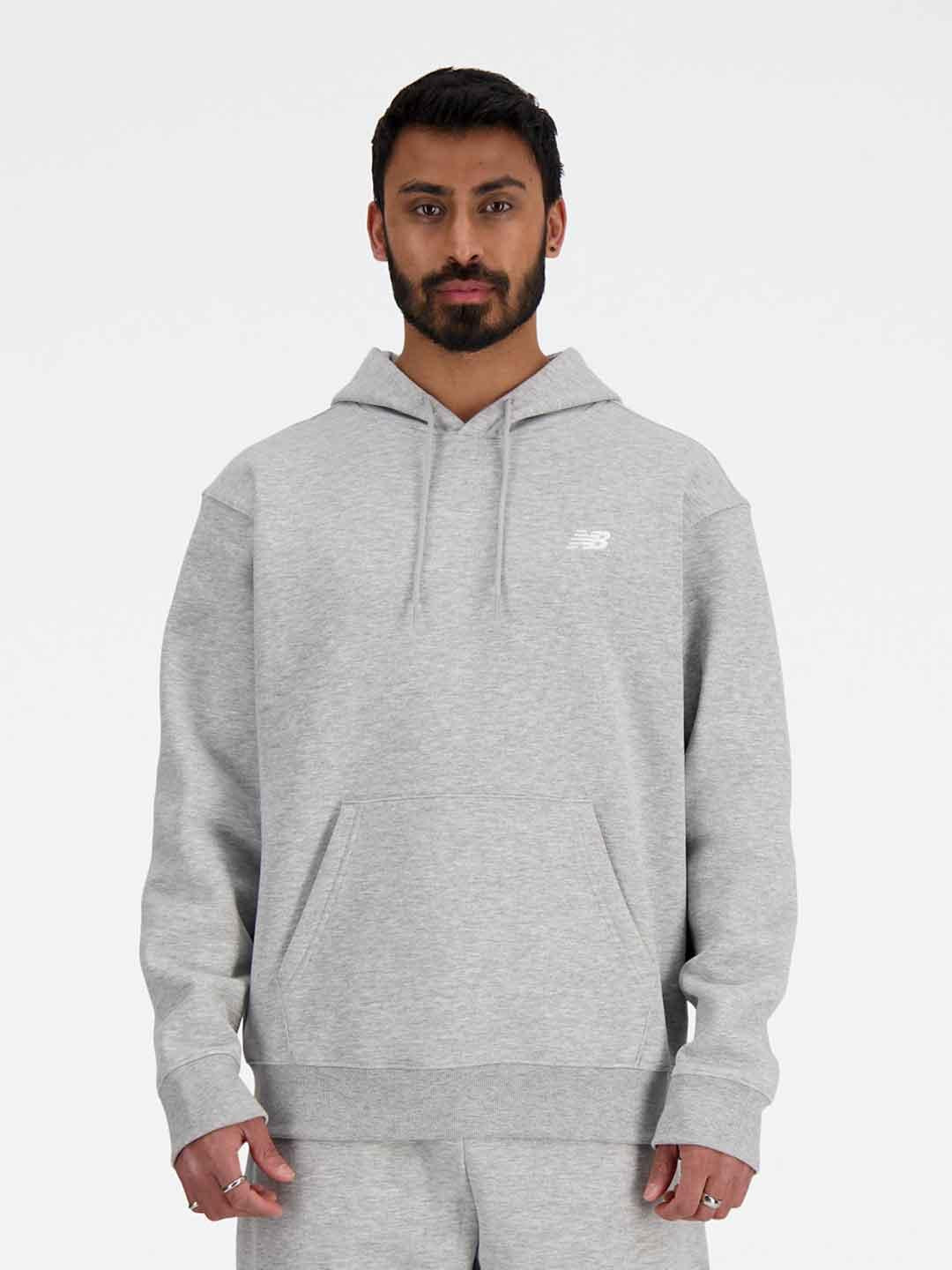 New Balance felpa grigio con cappuccio MT41511AG GRIGIO NEW BALANCE 