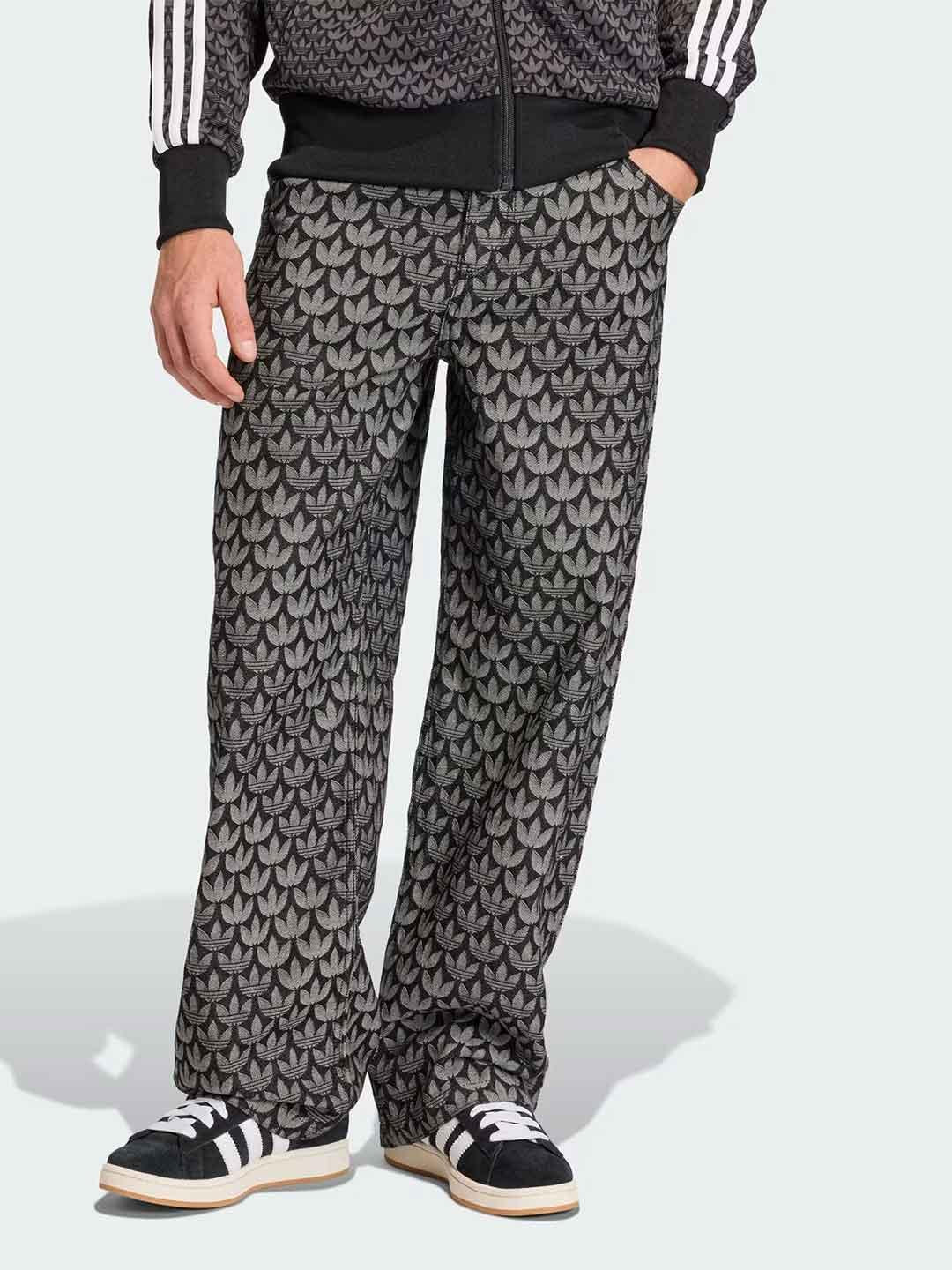 Adidas jeans nero multilogo KC6380 NERO ADIDAS 