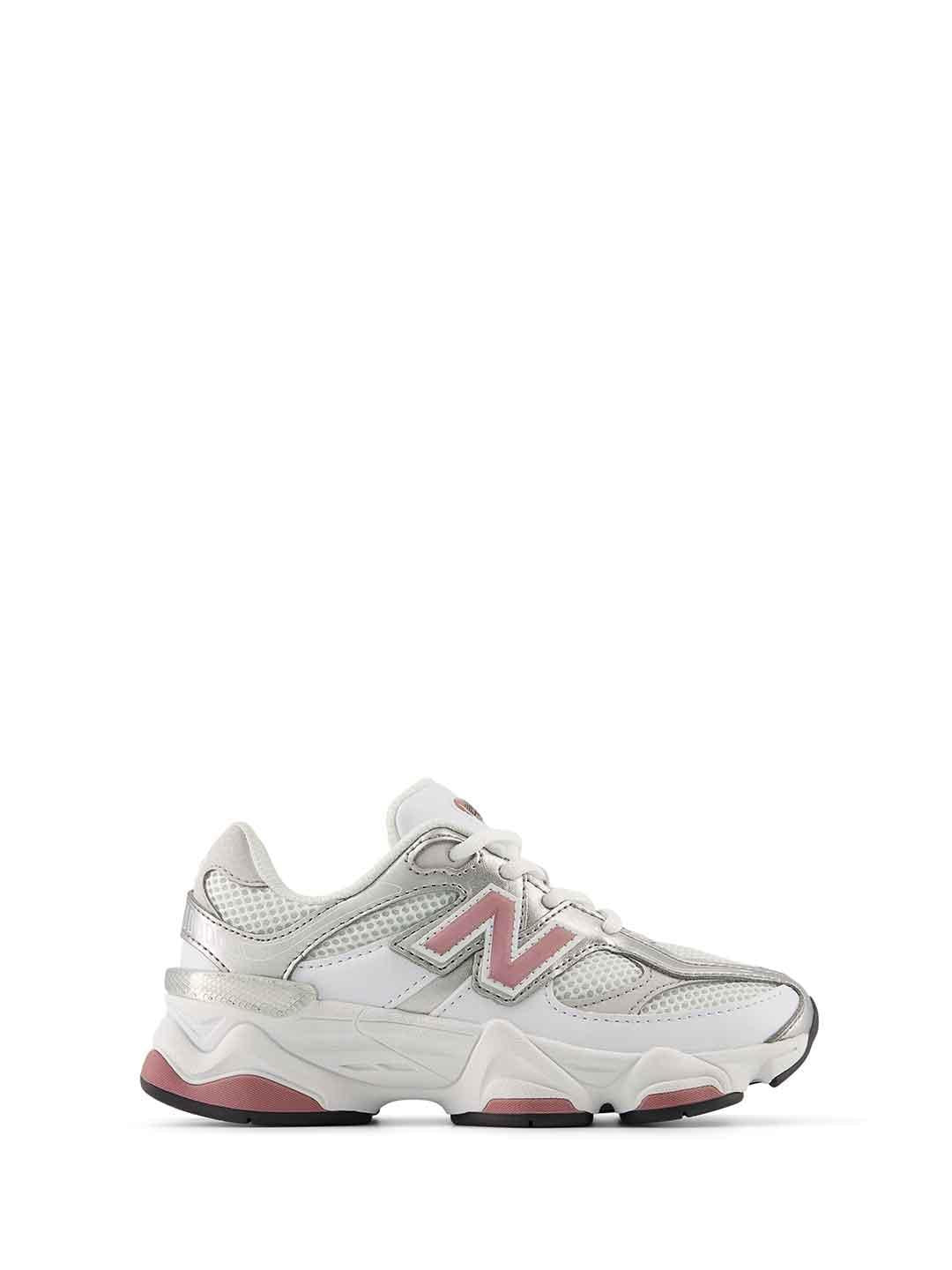 New Balance 9060 sneakers kids bianco con logo rosa 28-35 P90601Z6 BIANCO NEW BALANCE 
