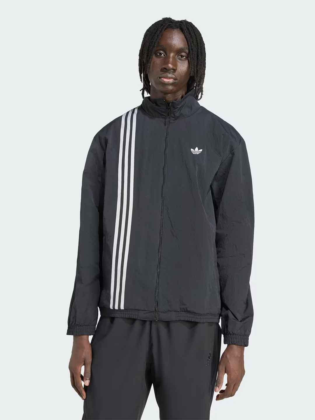 Adidas felpa nero con bande JV9882 NERO ADIDAS 