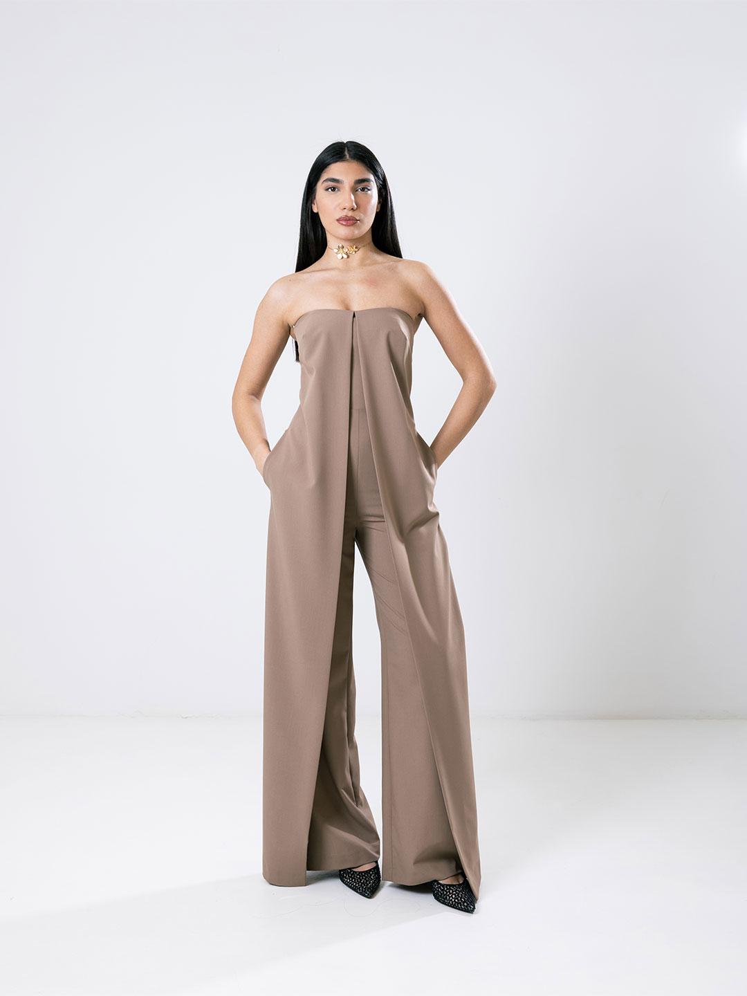 Bohemian Vì  jumpsuit marrone<BR/> TUT154 MARRONE BOHEMIAN Vì 