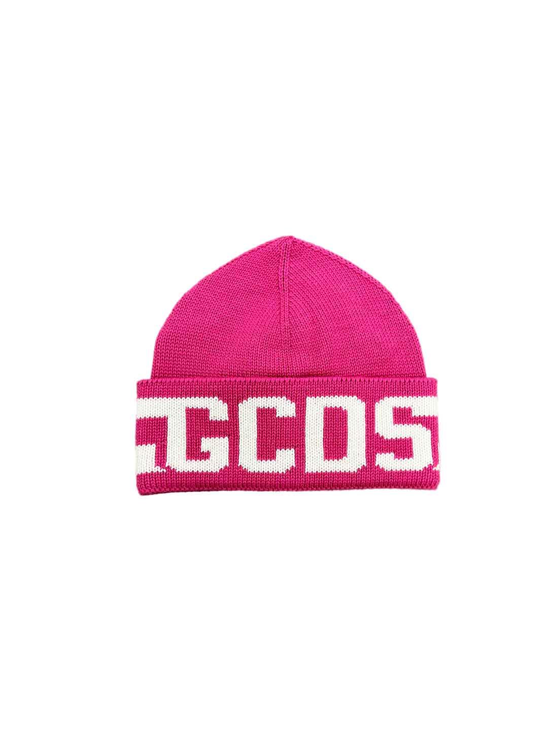 GCDS cappello kids rosa in lana B2KU5818AL9 ROSA GCDS 