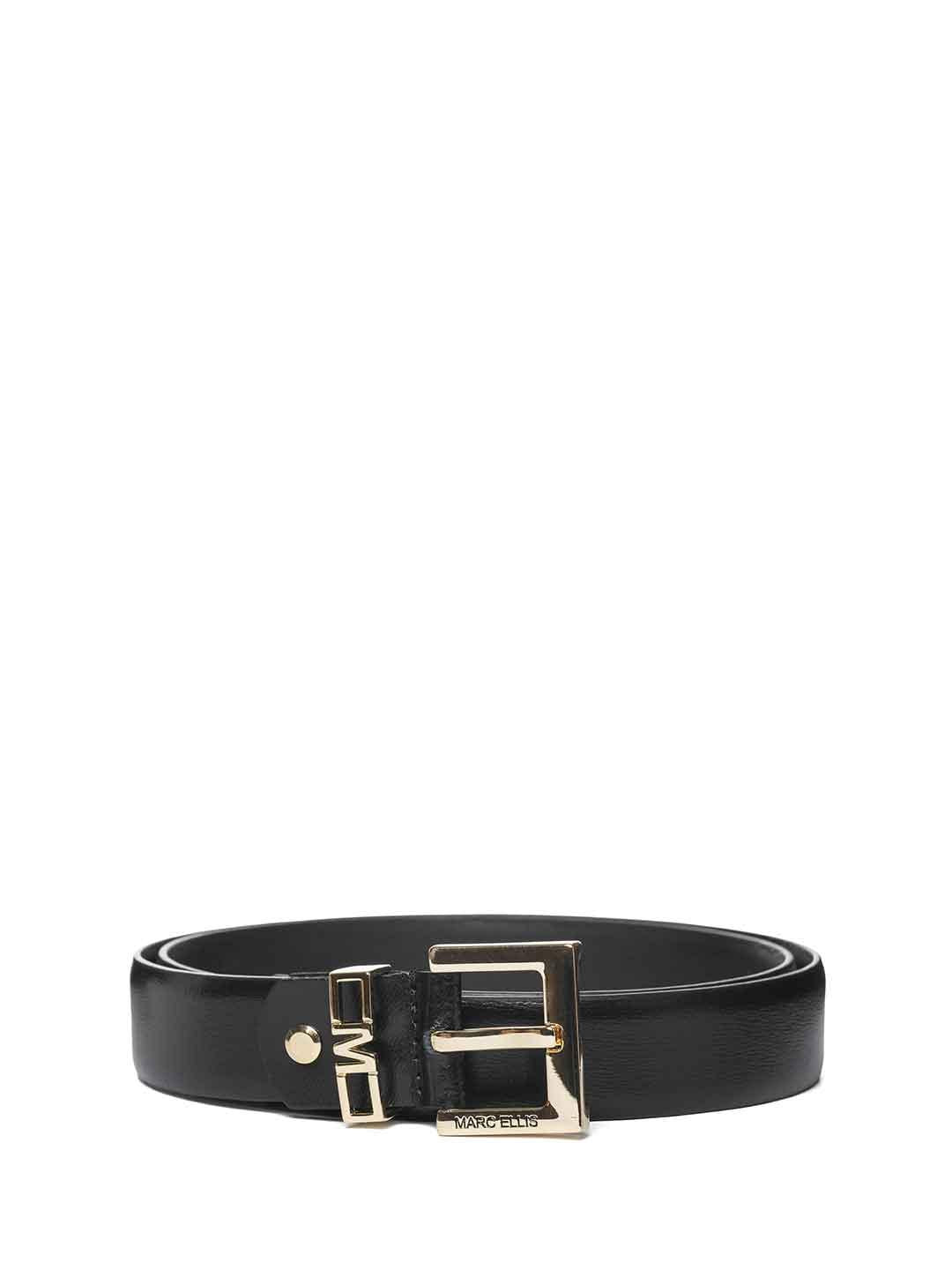 Marc Ellis 162 cintura nero fibbia quadrata logata ME BELT - 162 NERO MARC ELLIS 