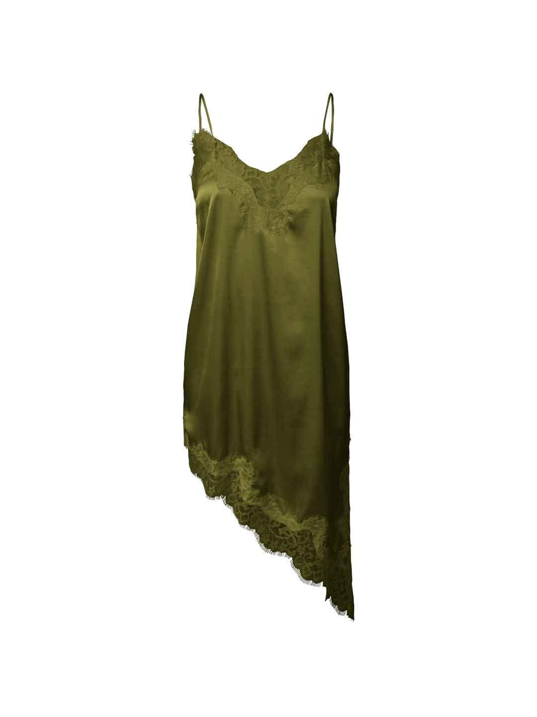 Pieces abito verde asimmetrico in pizzo 17169445 VERDE PIECES 