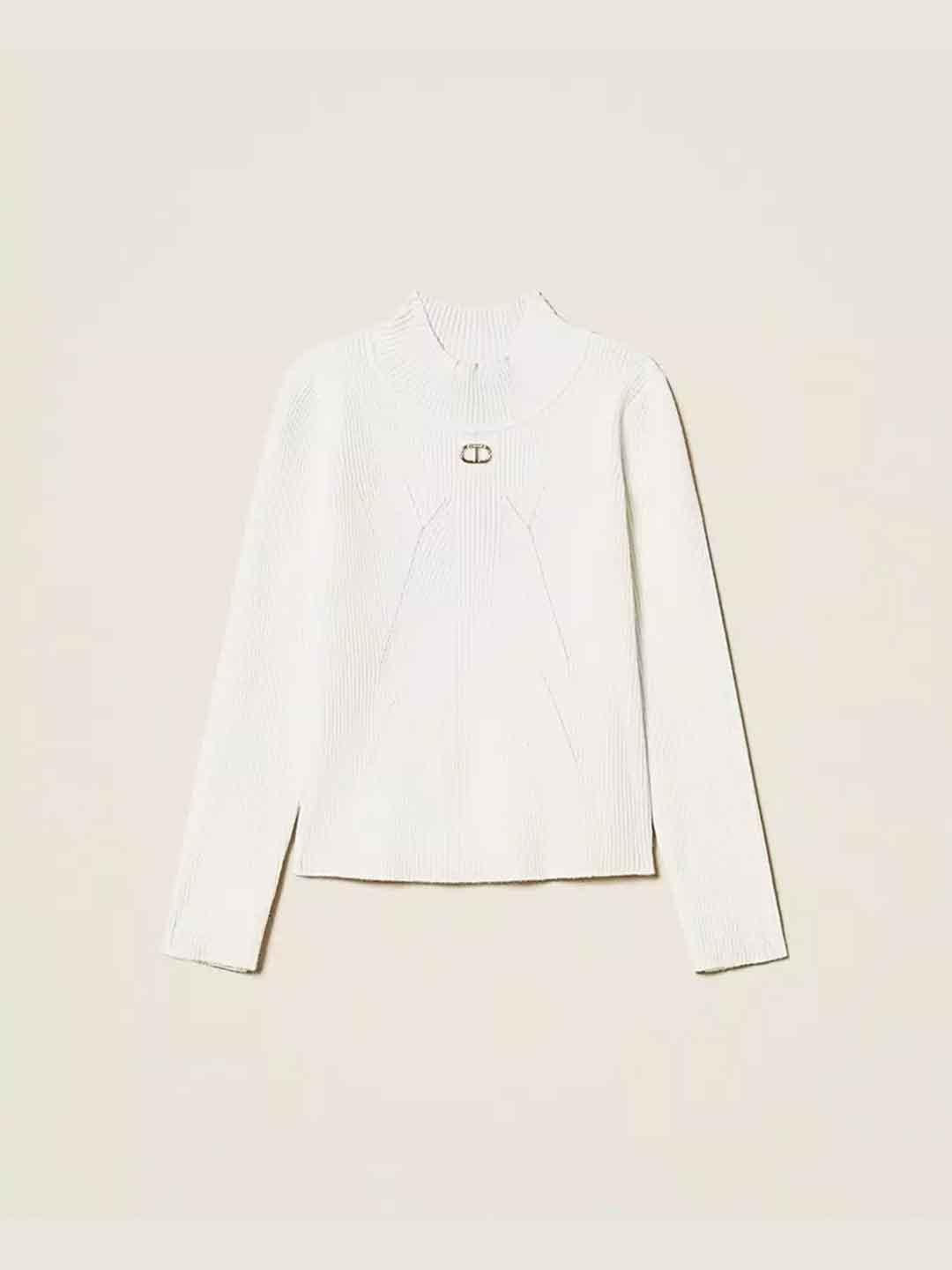 Twinset maglione kids bianco a lupetto 252GB3012 BIANCO TWINSET 