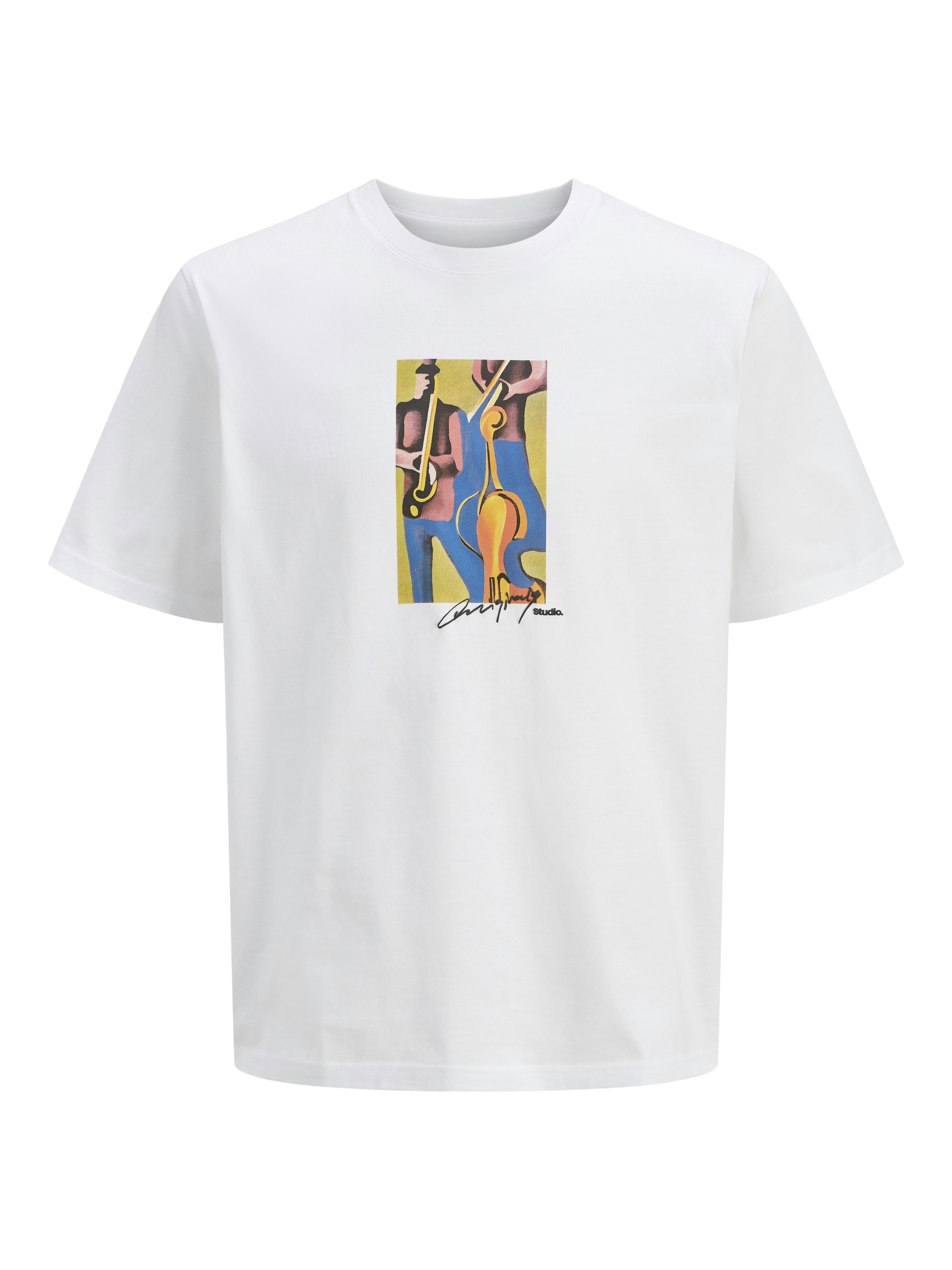 Jack & Jones t-shirt bianco con grafica 12273378 BIANCO JACK & JONES 