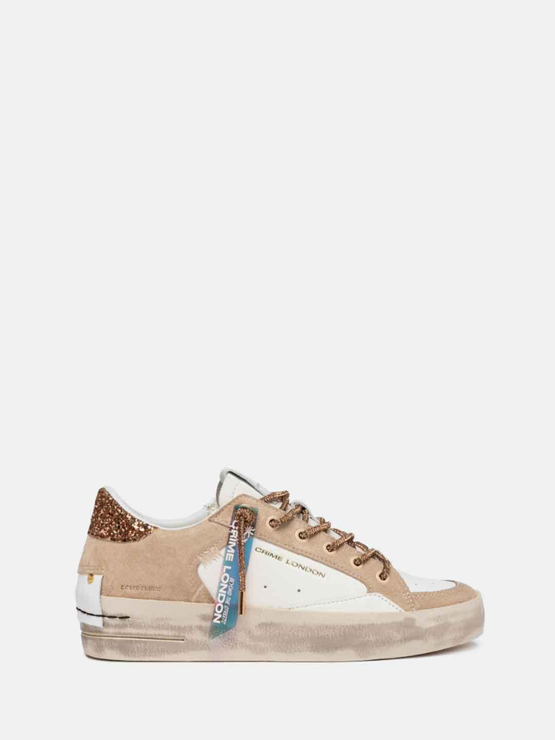 Crime Sk8 Deluxe Wedge sneakers bianco con lacci in strass 29154 BIANCO CRIME 
